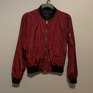 Burgundy Zip Up Love Tree Jacket.